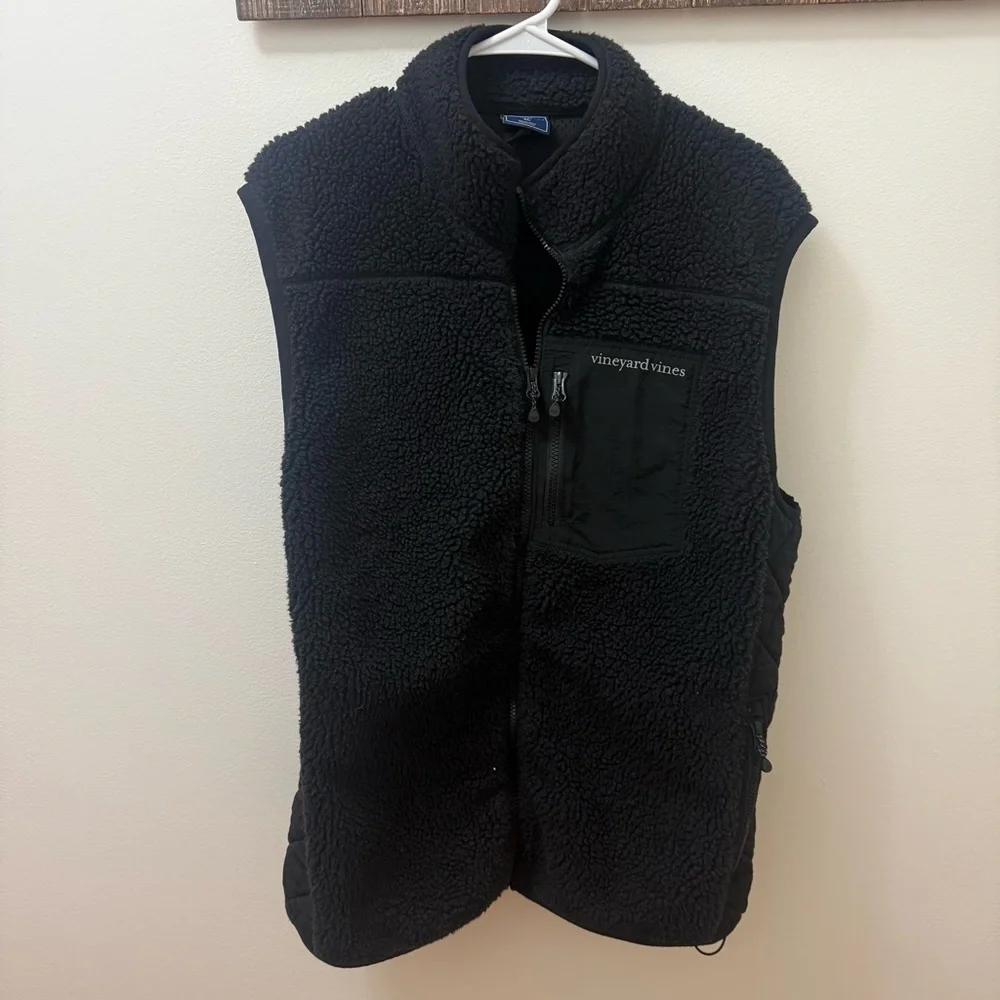 Vineyard Vines Sherpa SuperShep Vest Black Mens Xl